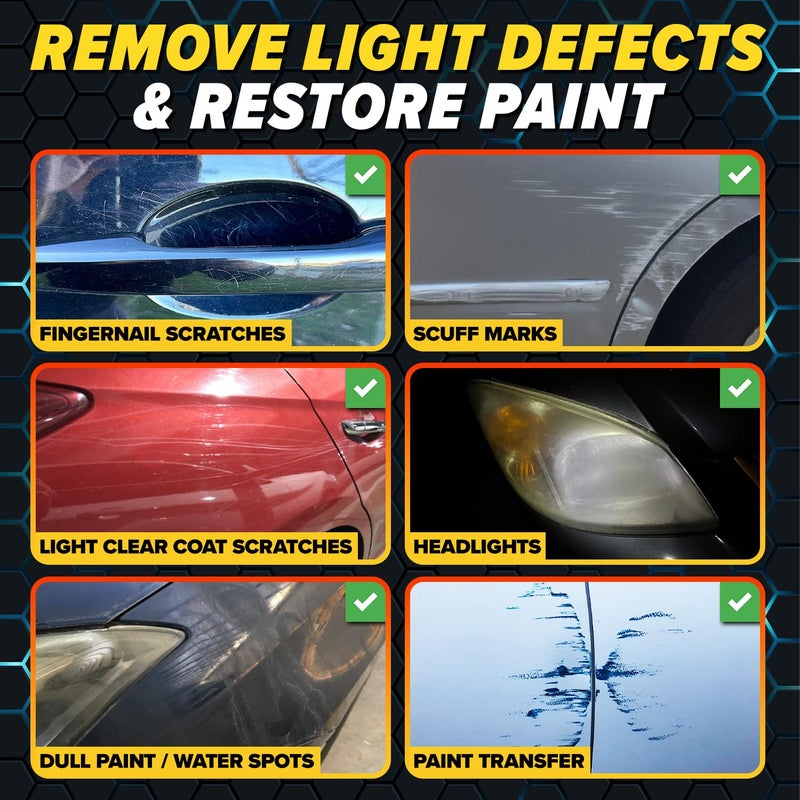 Carfidant Scratch & Swirl Remover with Ceramic Silk - Car Scratch Remover for Vehicles Paint Repair with Ceramic Coating Spray - Polishing & Washing Kits with Applicator Pad & Microfiber Towel - Image 3